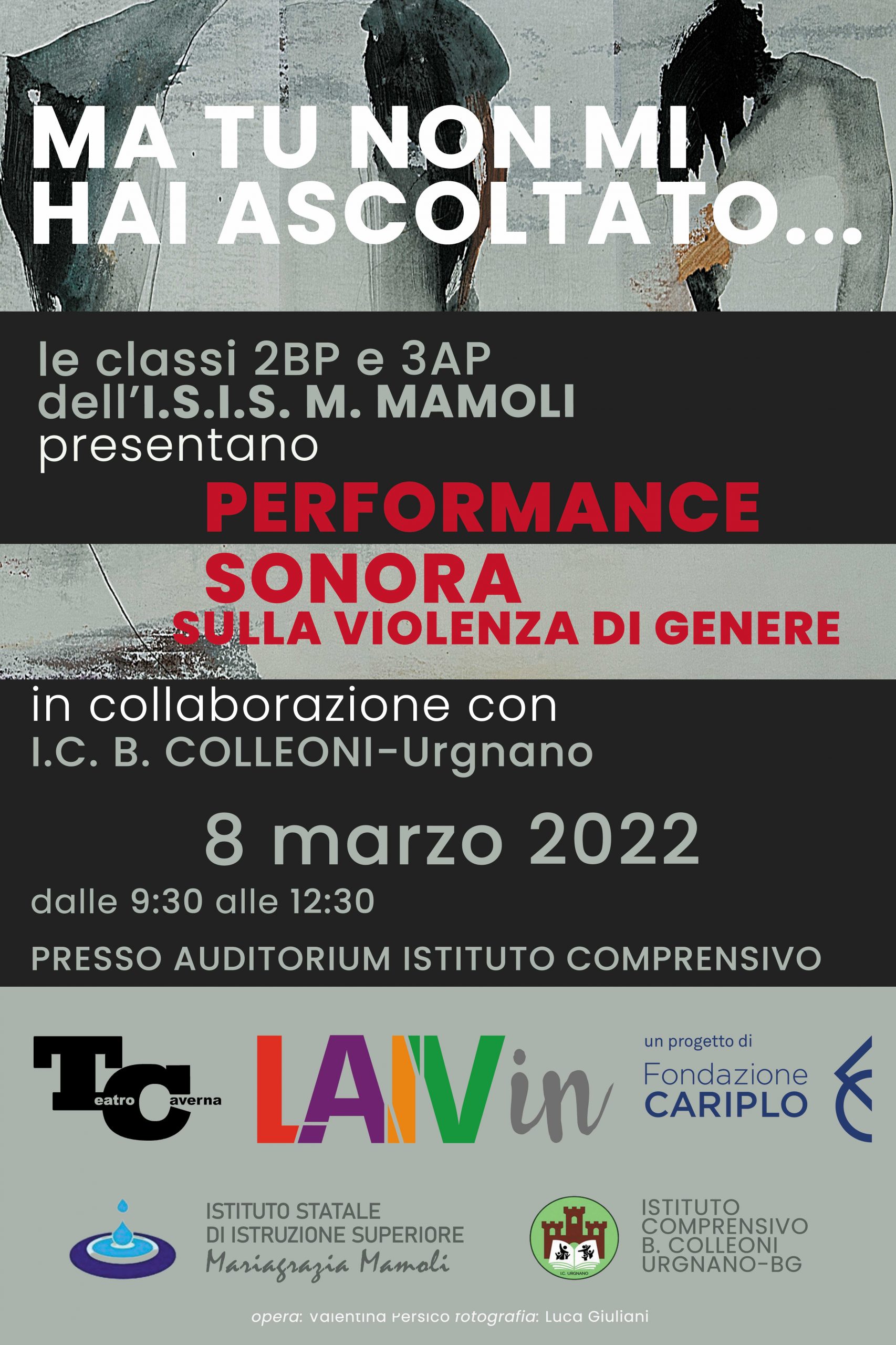 Locandina dell'evento "Ma tu non mi hai ascoltato"